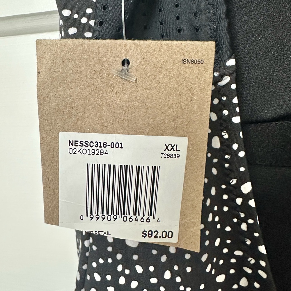 Nike NEW One-Piece Swimsuit Water Dots Black White Printed Cutout Back Size XXL - Picture 12 of 14